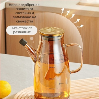 Стъклена бутилка за олио от боросиликат с орлов клюн, без капене, подходяща за олио, соев сос, оцет и сусамово масло