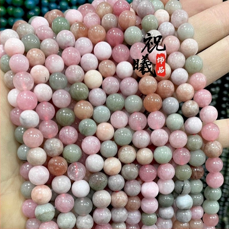 8 мм кръгли каменни мъниста за DIY бижута, разноцветни камъни с дъгов ефект
