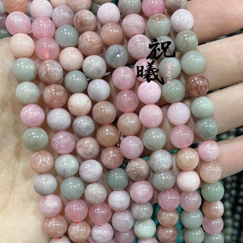 8 мм кръгли каменни мъниста за DIY бижута, разноцветни камъни с дъгов ефект