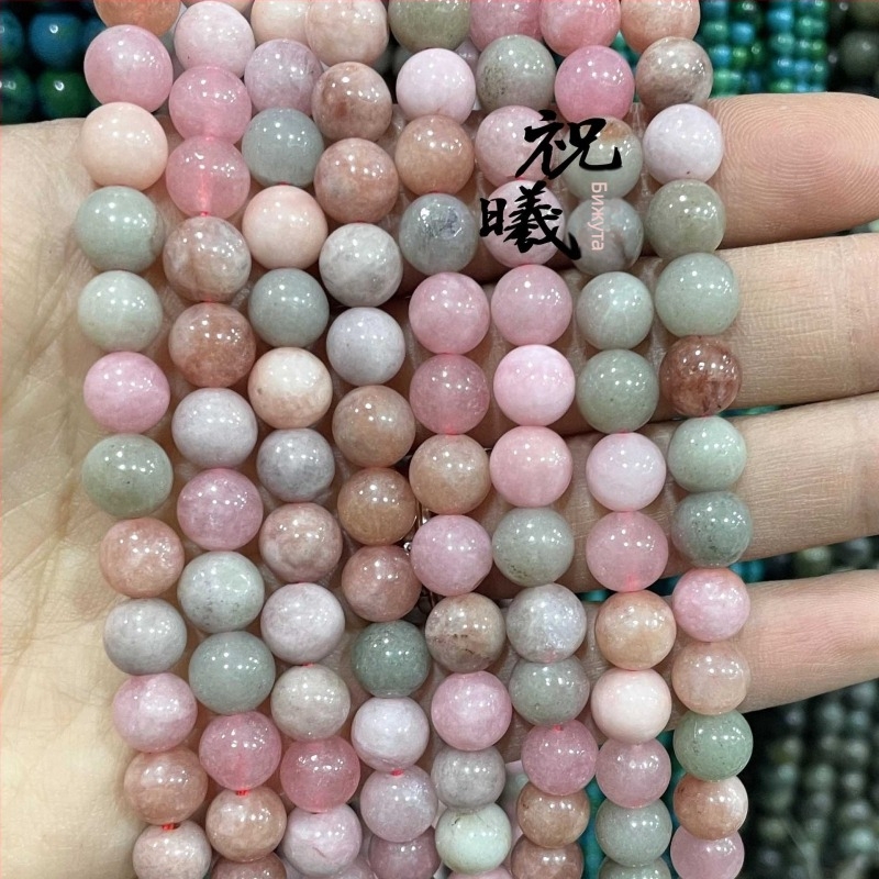 8 мм кръгли каменни мъниста за DIY бижута, разноцветни камъни с дъгов ефект