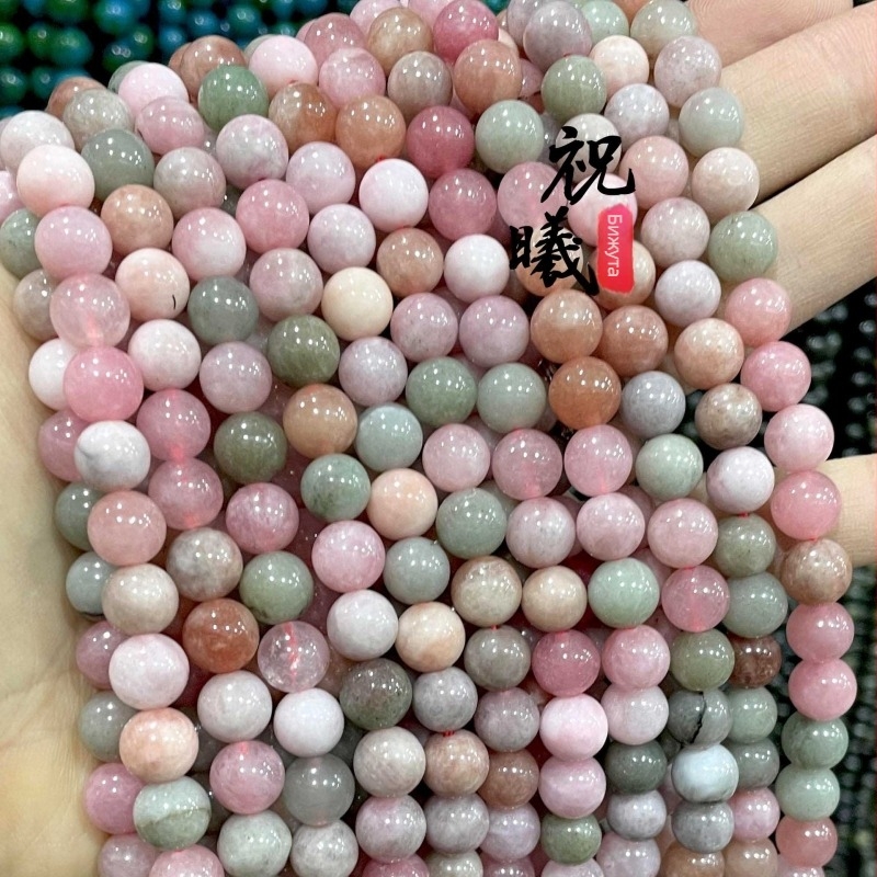 8 мм кръгли каменни мъниста за DIY бижута, разноцветни камъни с дъгов ефект