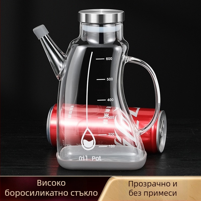 Sparkling Premium боросиликатно стъклено шише за олио, соев сос и оцет – голям кухненски съд за съхранение