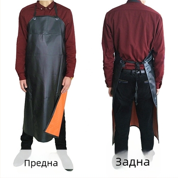 Дебел PVC водоустойчива престилка без ръкави, черна, 80×110 см, устойчива на масла и киселинно-алкални вещества