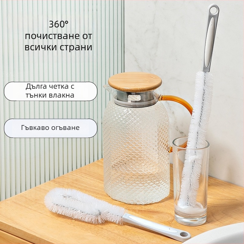 Четка за почистване на бебешки бутилки и биберони, с разглобяема дълга дръжка, многофункционална четка за бутилки