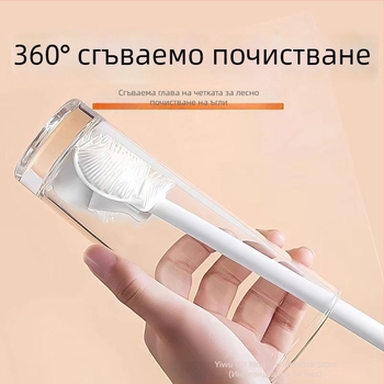 T0055 Четка за почистване на чаши с дълга дръжка – за стъклени чаши и бебешки шишета, подходяща за труднодостъпни места