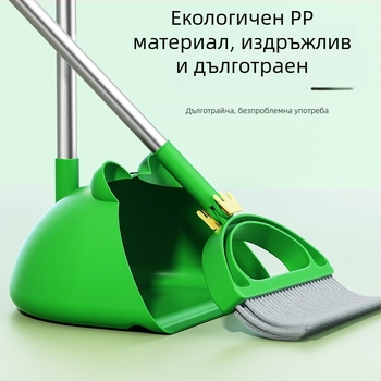 Комплект метла и лопатка за прах с мило карикатурно прасенце – домашно използване, меки четина