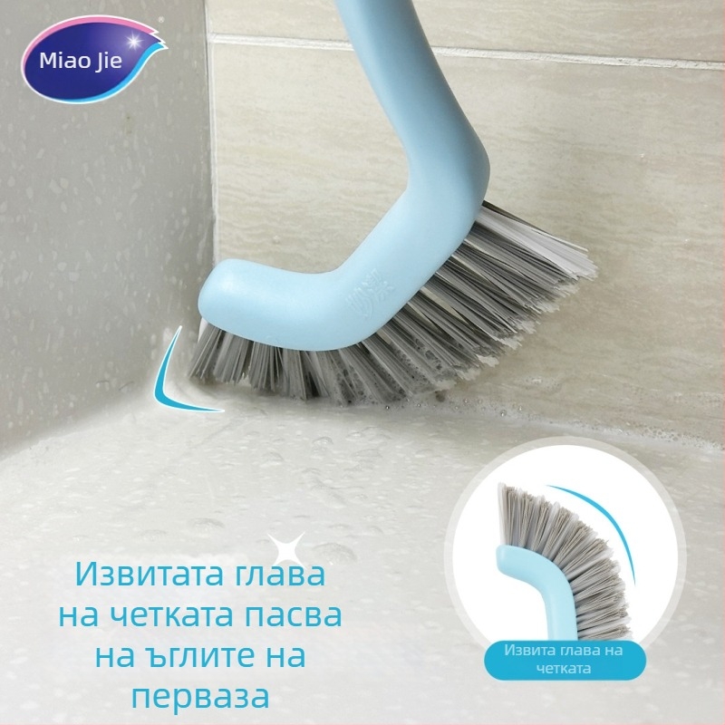 Четка за почистване на фуги с дълга дръжка и твърди четина – за кухненски съдове, тенджери и чаши, фуги в банята и труднодостъпни ъгли