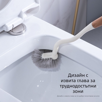 Японски стил четка за тоалетна с дълга дръжка, стенен монтаж, за домашна употреба, ефективно почистване на всички ъгли, многофункционална