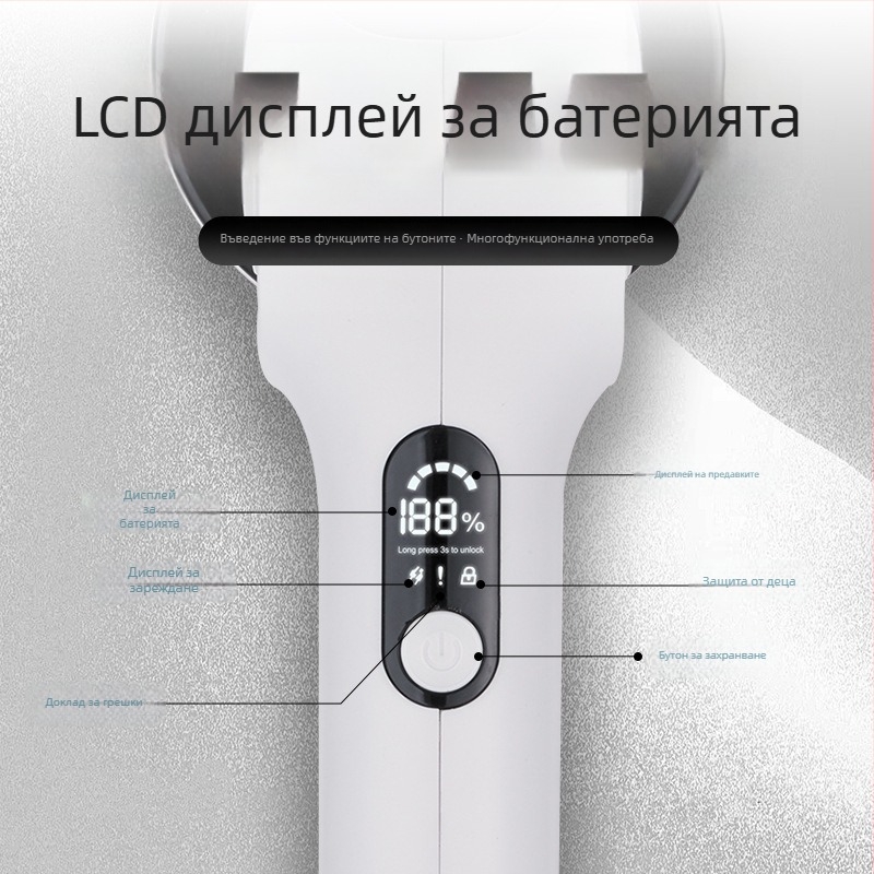Седем в едно: електрическа почистваща четка с автоматично завъртане и телескопична безжична ръкохватка за почистване на пода