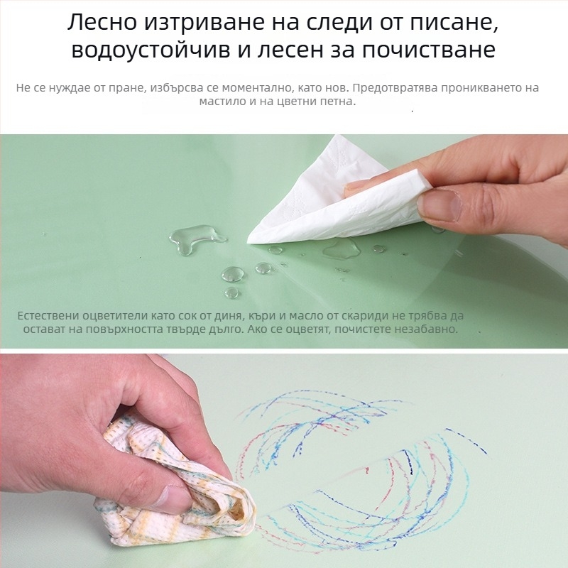 PVC прозрачно настолно покривало за бюро за ученици, водоустойчиво и маслоустойчиво
