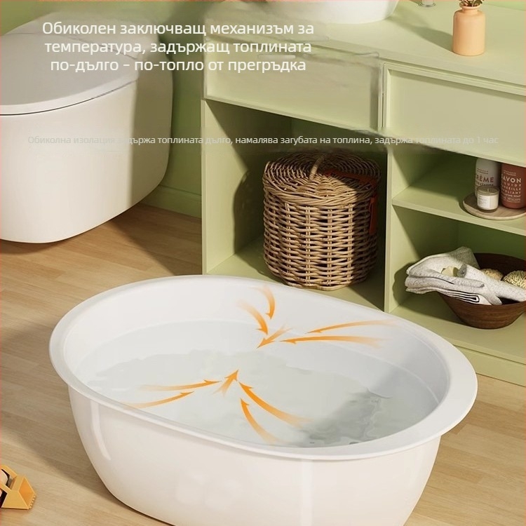 Изключително голяма удебелена пластмасова ваничка за баня за деца и бебета, подходяща за миене на крака и пране на дрехи