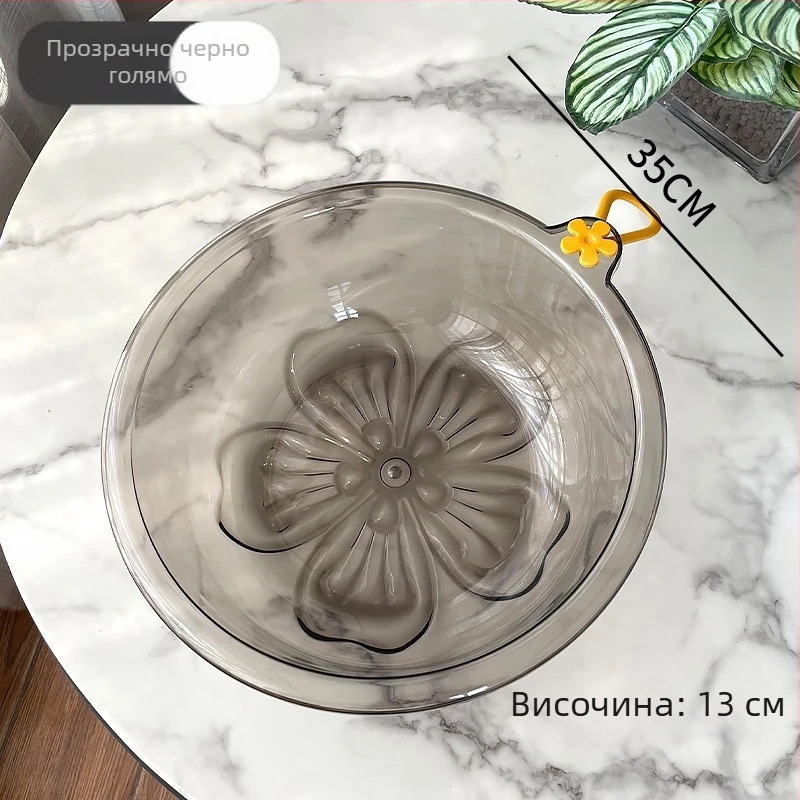 Прозрачен удебелен пластмасов умивалник за лице и баня, размер 32 см