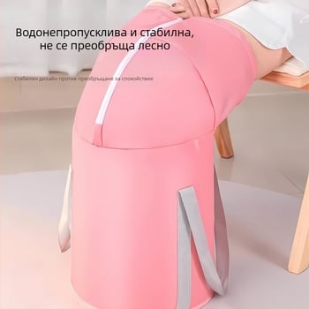 Сгъваема преносима ваничка за крака с изолация и поддържане на температурата, розова, размери 66×30 cm