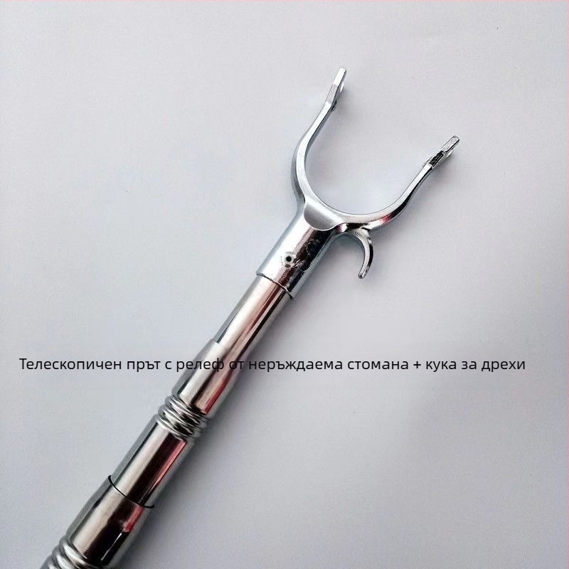 Неръждаема телескопична пръчка за сушене на дрехи за дома и общежитие