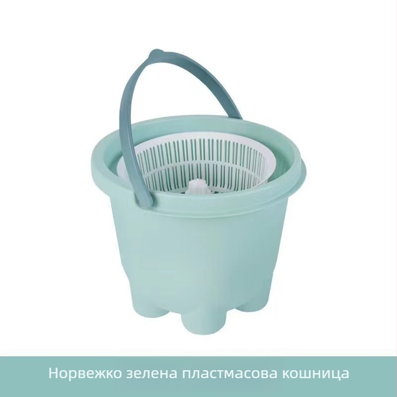 Удебелен кофа за моп за домакинство, безконтактно измиване, въртящ се моп с една кофа