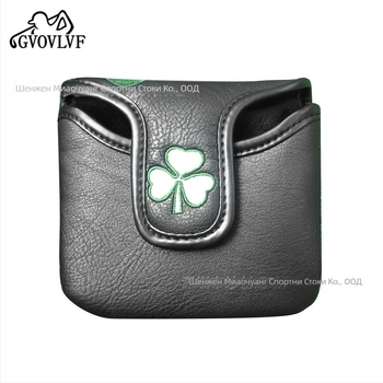 Калъф за голф путър с форма на детелина, PU магнитно затваряне, L-образен и квадратен дизайн