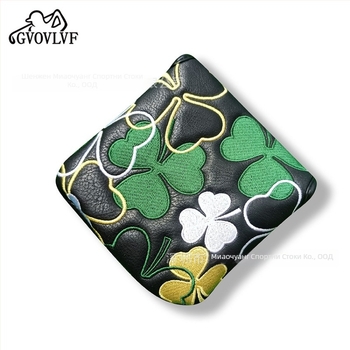 Калъф за голф путър с форма на детелина, PU магнитно затваряне, L-образен и квадратен дизайн