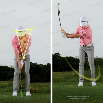 DUOLAIFA Дървен обучител за замах по голф за начинаещи – подобрява ритъм и разстояние