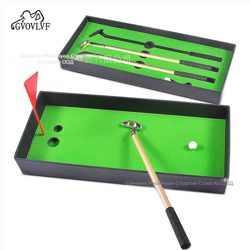 Подаръчен комплект за мини голф: писалка с форма на клуб и гел писалка