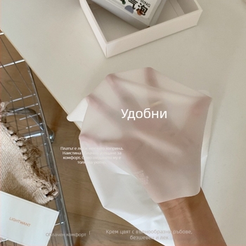 Лятни облачни нюанси Shufulei кремав цвят, леки безшевни дамски бикини със средна талия, едноцветни, кант с вълнист ръб