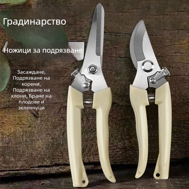 Неръждаема стомана градинарски ножици за плодови дървета, цветя и саксийни растения