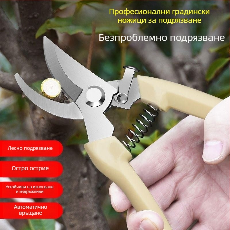 Неръждаема стомана градинарски ножици за плодови дървета, цветя и саксийни растения