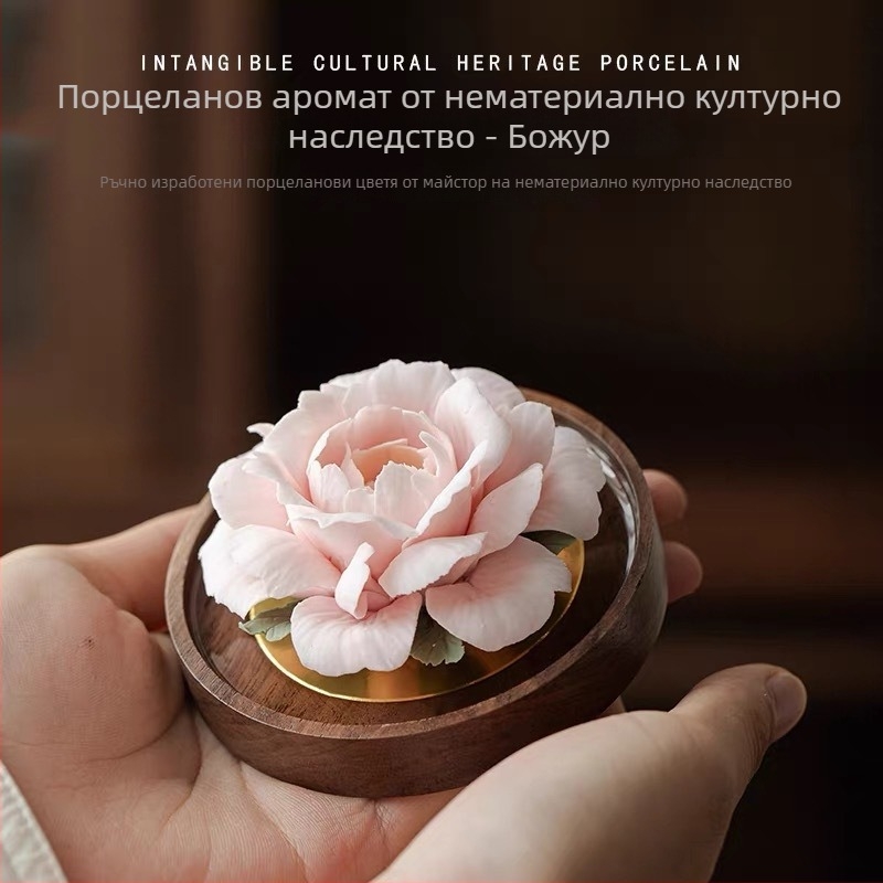 Ръчно оформена керамична жасминова арома-декорация за дом и офис