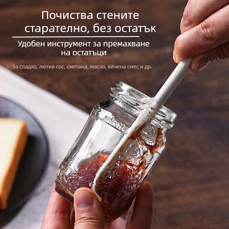 Силиконова шпатула за печене и разбъркване на крем, многофункционален кухненски инструмент, мини шпатула за масло и бурканчета с конфитюр