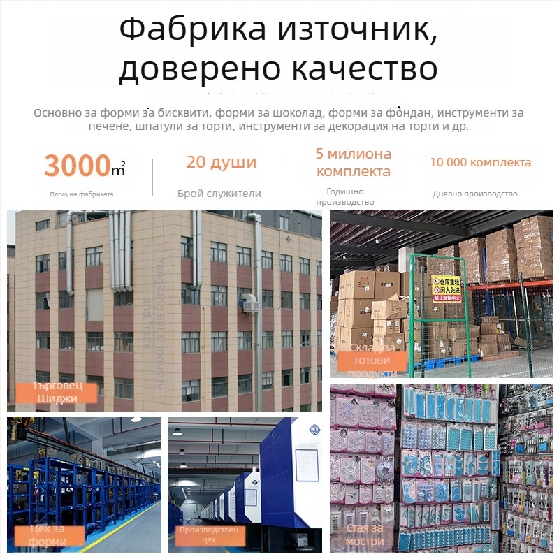 Комплект за бисквитки със сърцевидна форма: форма за печене, печат и дръжка, хранително безопасна пластмаса