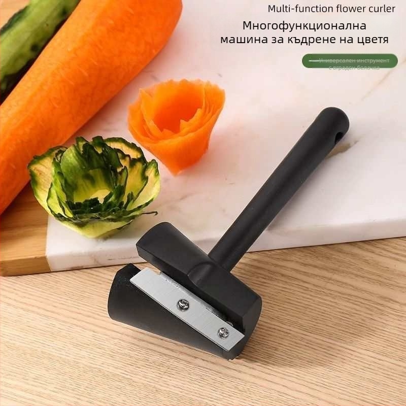 Кухненски мултифункционален резец от неръждаема стомана за нарязване и украса на плодове и зеленчуци, нож за резба и терка