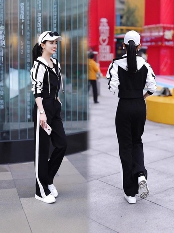 963 Модерен дамски двучастен комплект с качулка и кардиган, панталони, есен 2025