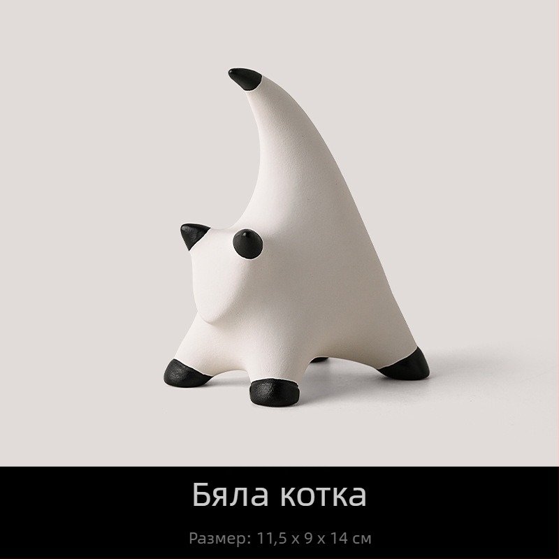 Beihanmei персонализирана абстрактна котешка фигура — порцеланова декоративна украса за дом, хол, антре и бюро