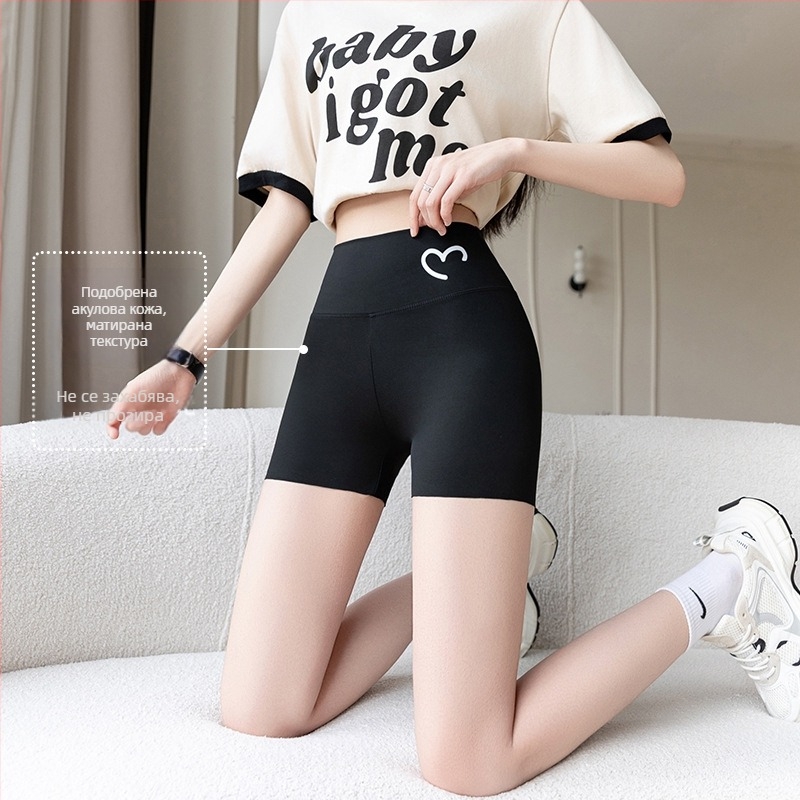 Дамски йога панталони с 3/4 дължина, леки, стегнато прилепнали, непрозрачни и безшевни, подходящи за носене като външен слой, плюс размер