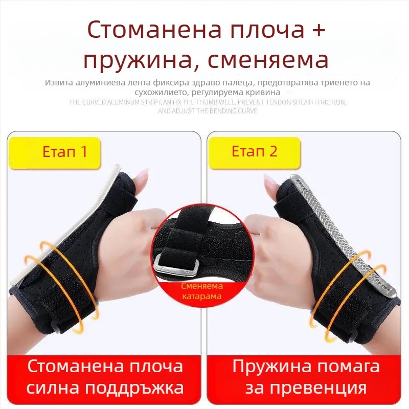 Защитник на китката с фиксиращ пръст и палец за навяхване на сухожилието, ръкавица за защита при използване на мишка