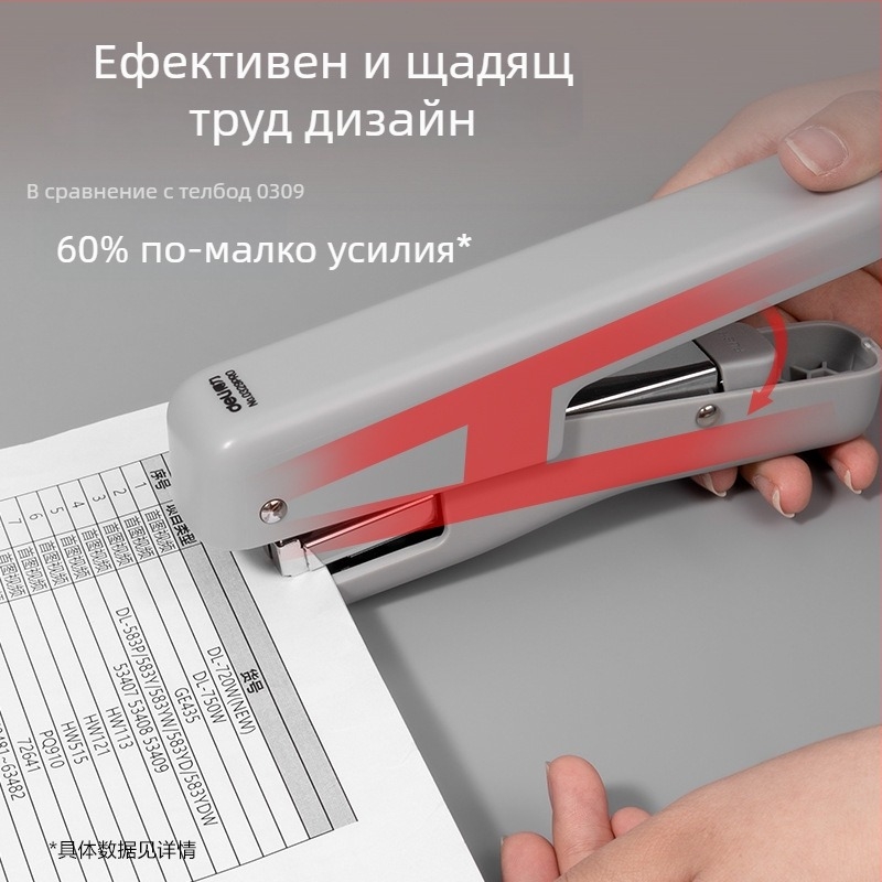 Deli 0329PRO преносим ръчен степлер, стандарт №12, за опаковки при доставки