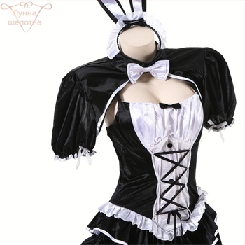 Сладко-пикантна рокля за зайче момиче с талията стягаща и панделка, cosplay комплект за жени