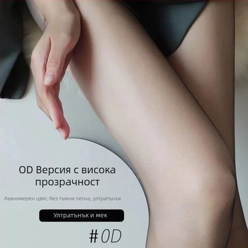 0d Черни ултра тънки чорапогащи с велурен ефект, прозрачен вид, секси, голям размер