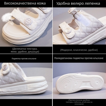 Дамски сандали на платформа с дебела подметка, летни стилни плажни сандали с една презрамка