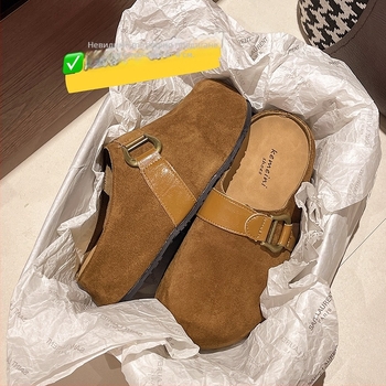 2686 Женски обувки в стил Birkenstock, с дебела подметка и затворен нос, пролет 2025