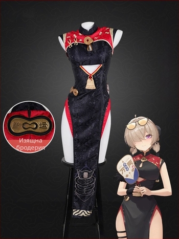 Косплей костюм Jue Zuo Zero - дамски костюм в стил Cheongsam за NPC персонаж от игра, Tea Fairy Red Bean