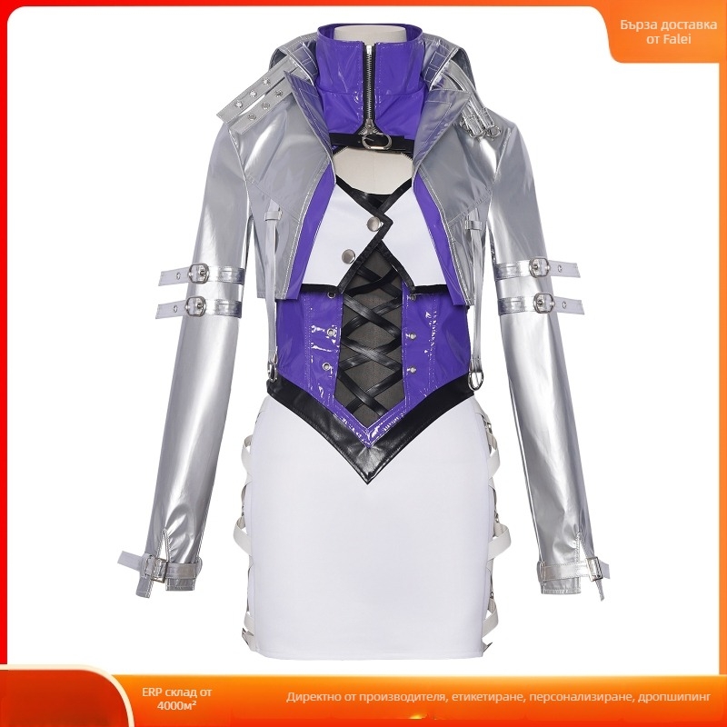 Naraka: Bladepoint x King of Fighters кросоувър cosplay костюм за унисекс, сценично облекло за 2D персонаж