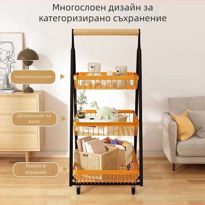 Персонализирана кухненска система за съхранение, подвижна, стояща на пода, три нива, A-образна рамка