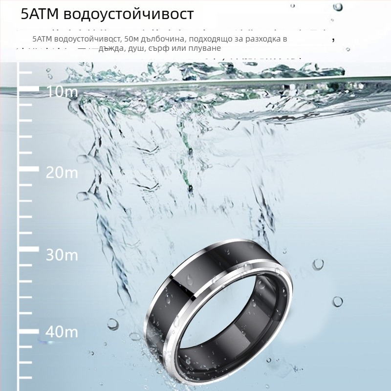 Умен пръстен M1 за здравето: мониторинг на съня, пулс и кислород в кръвта, водоустойчив до 5 ATM, мултифункционален