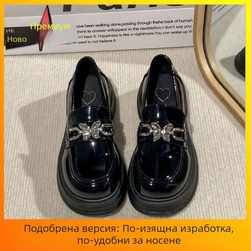Женски обувки с мека подметка в японски стил, лофери без връзки, Mary Jane в британски стил, модел 2025