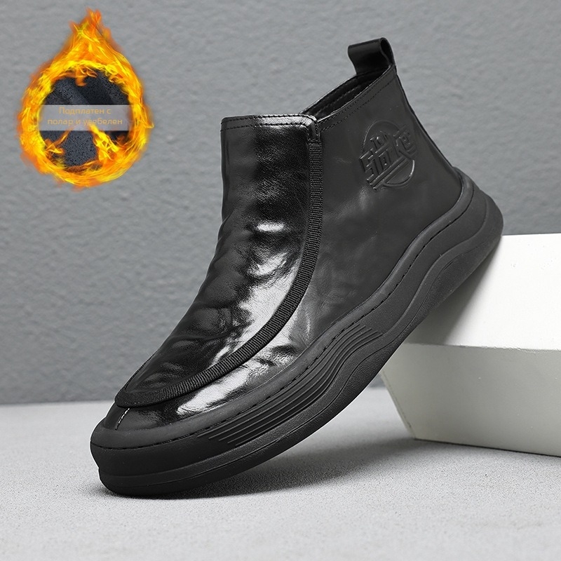 Мъжки лоуфъри от чиста кожа, slip-on, удобни ежедневни обувки, 2024 есенно-зимен сезон