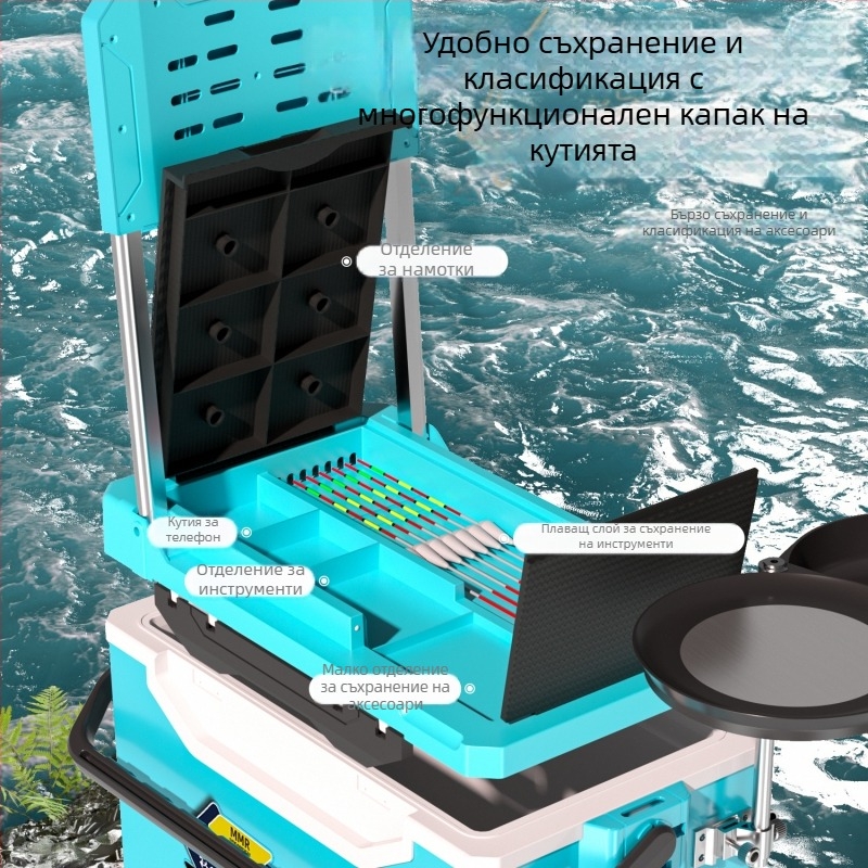 2025 Ултралек комплект риболовна кутия с изолирана маса — мултифункционална кутия за риболовни принадлежности и кофа за риба
