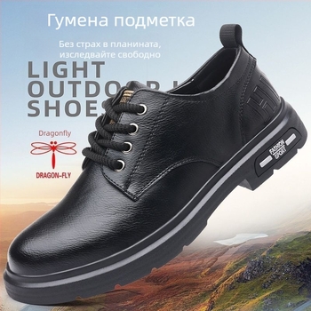 Dragonfly марка мъжки обувки 2026 естествена кожа, антихлъзгащи, мека подметка, дишащи, бизнес стил, ежедневни обувки