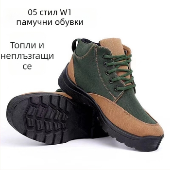 Зимни топли памучни платнени пантофи за дом – унисекс домашни обувки с дебела гумена подметка