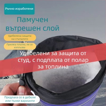 Мъжки зимни PVC дъждовни ботуши с подплата от овча кожа и стелка от изкуствен пух, водоустойчиви, топли и противохлъзгващи