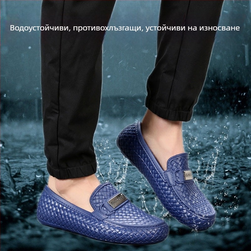 Пролетно–есенни водоустойчиви мъжки обувки за дъжд, нисък ръб, ежедневни стилни ботуши